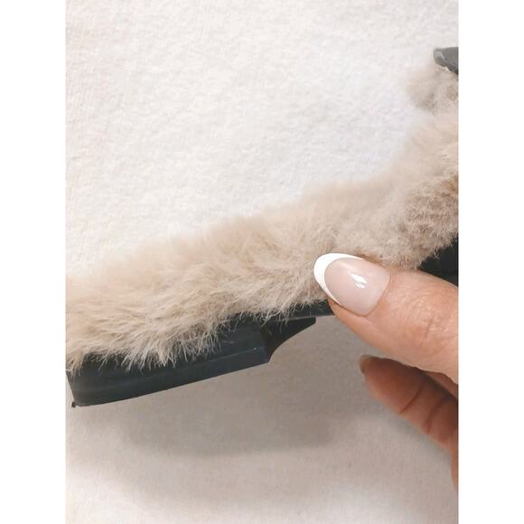 BCBGeneration Zorie Tailored Faux Fur Slip On Mules Size 10M Black Gold Horsebit - Picture 11 of 16